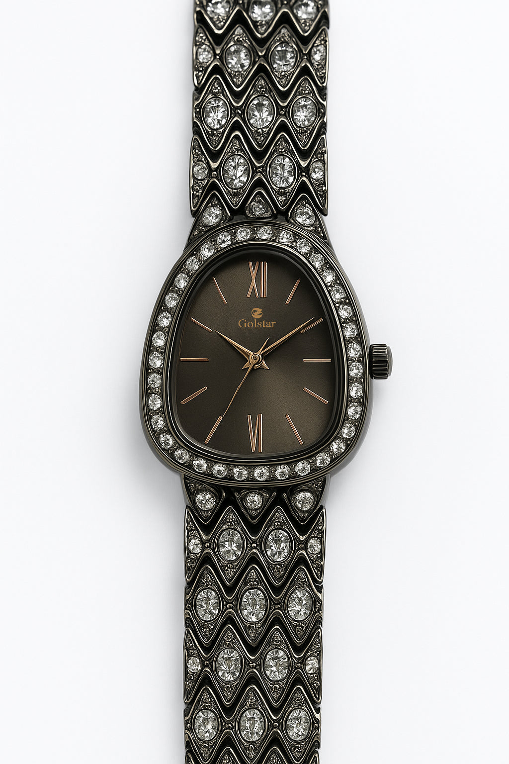 Gunmetal Crystal Dial Women's Luxury Watch