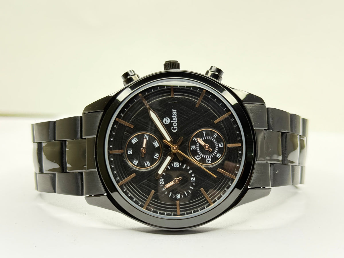 Black Multi-Function Men's Steel Watch