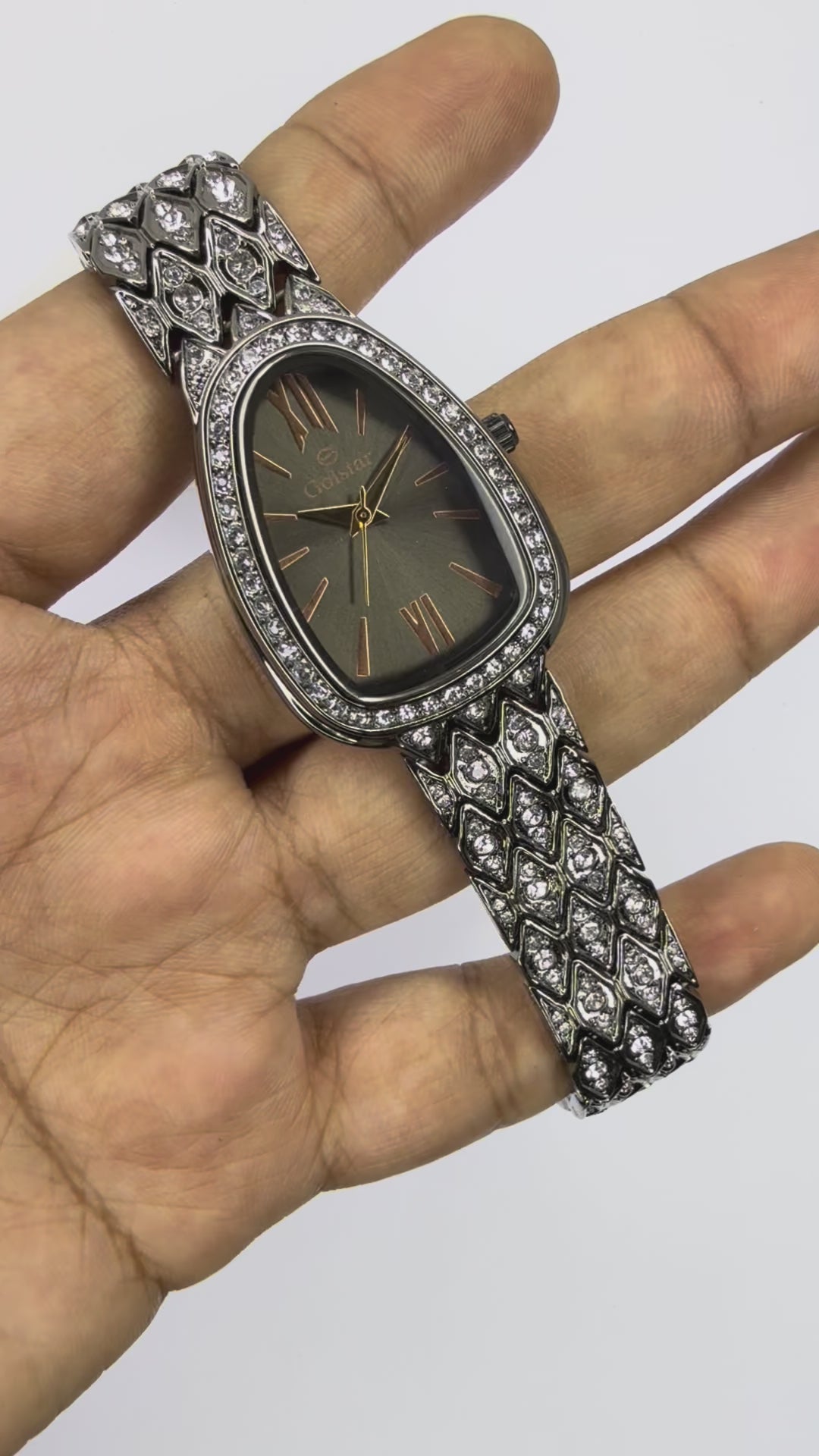 Gunmetal Crystal Dial Women's Luxury Watch