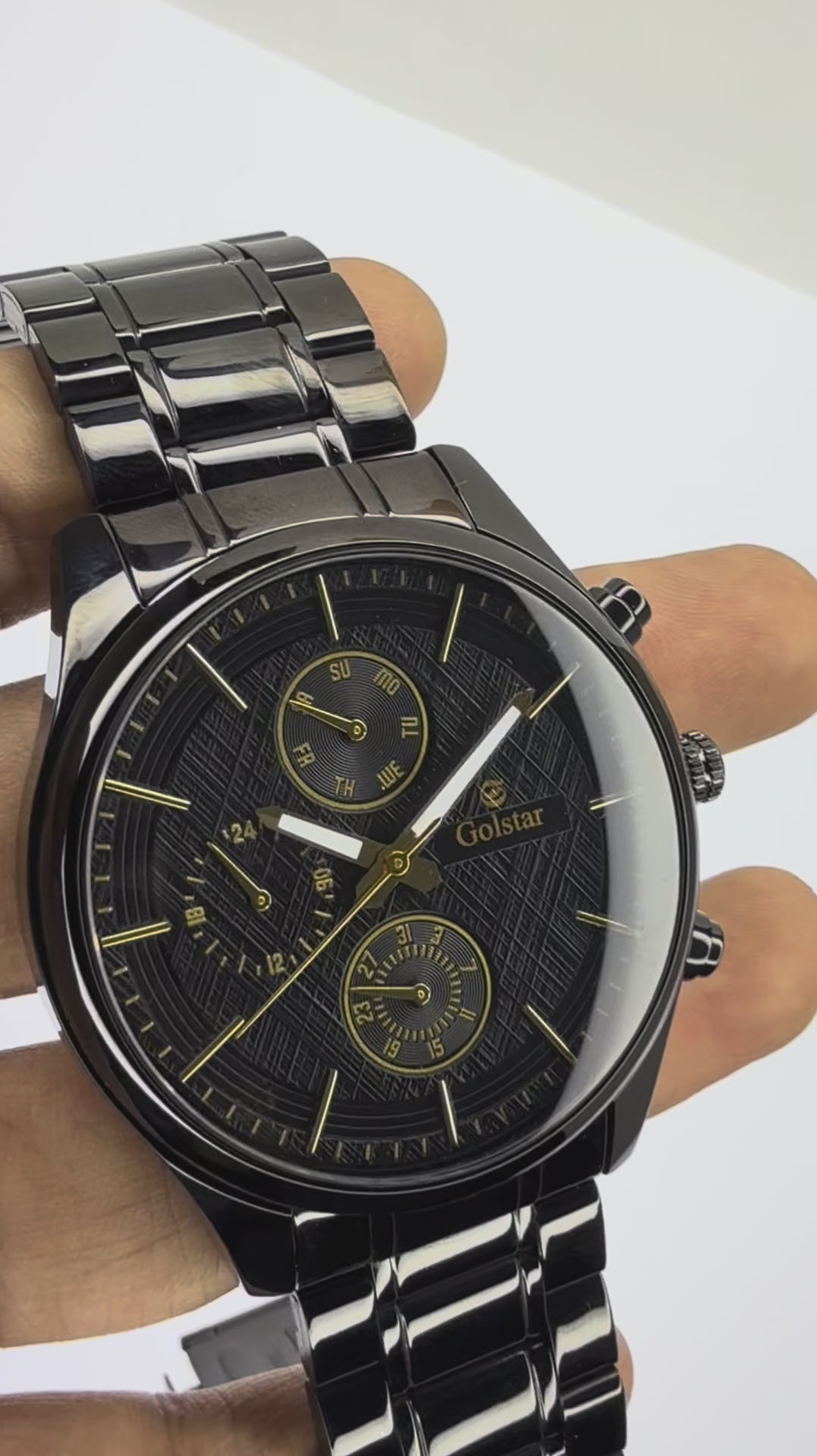 Full Black Heavy Case Multi-Function Men's Watch (Big Dial)