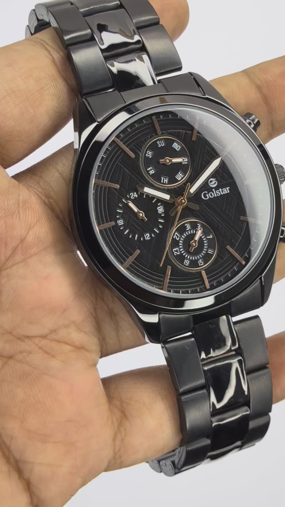 Black Multi-Function Men's Steel Watch