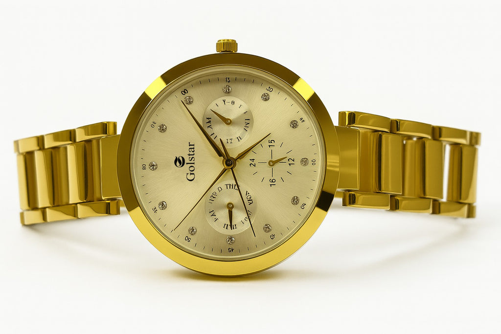 All-Gold Multi-Dial Women's Bracelet Watch