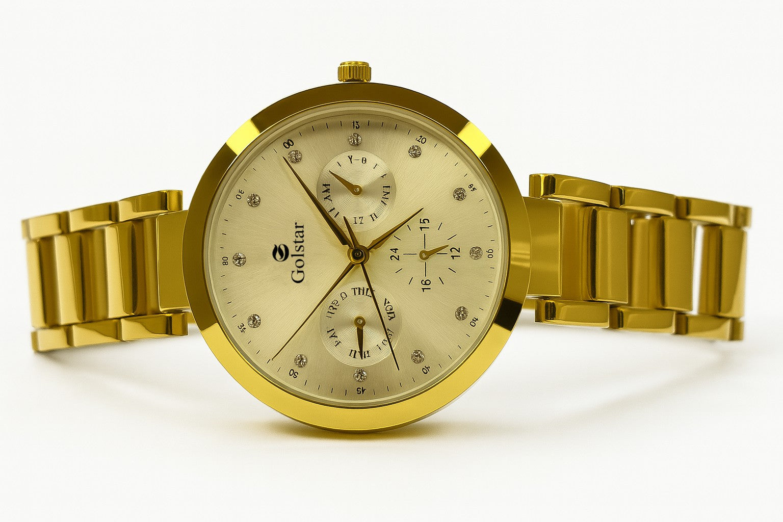 All-Gold Multi-Dial Women's Bracelet Watch