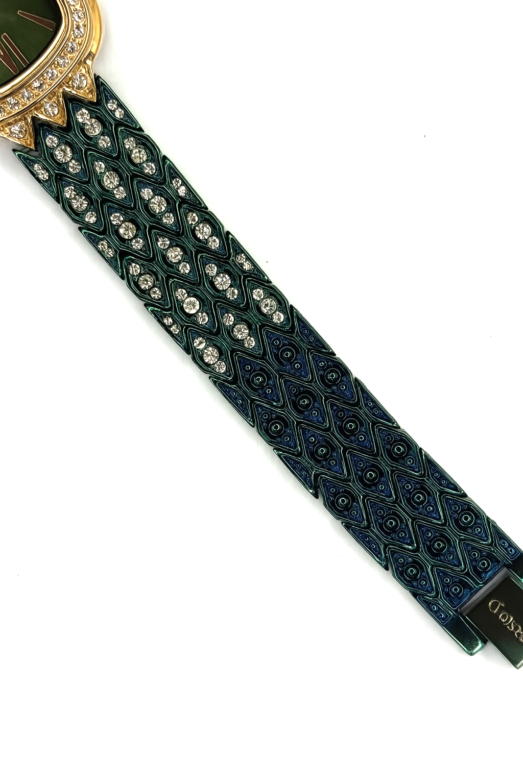 Green Crystal Strap Women's Designer Watch