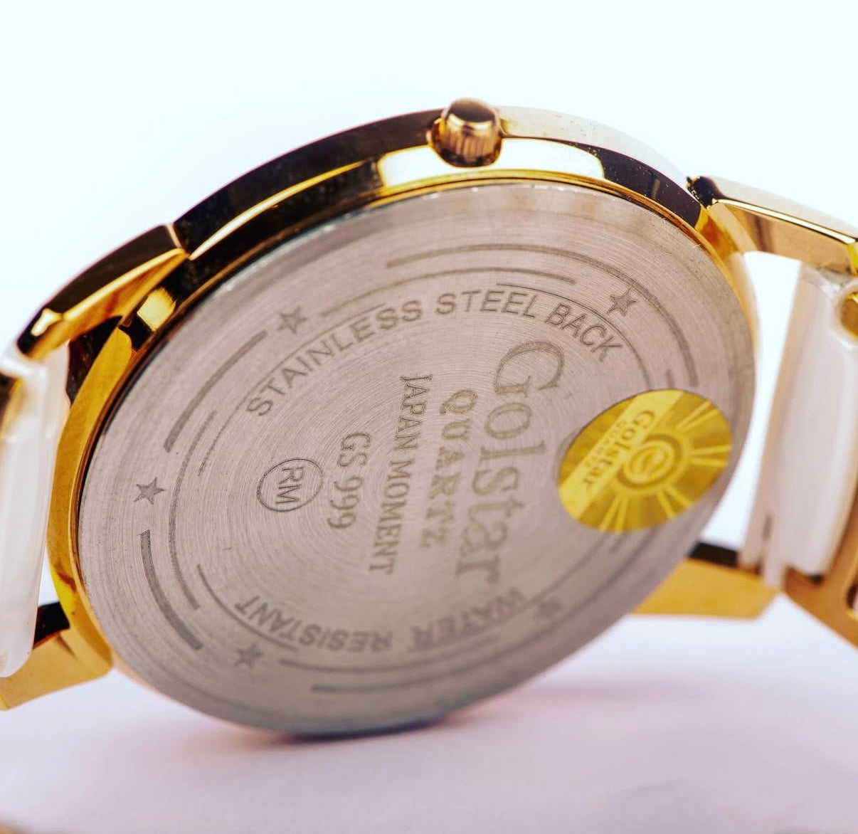Men's Ceramic Watch – Gold & White Edition